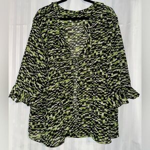 Club Z Collection Sheer Tie Front Jacket Size 2X